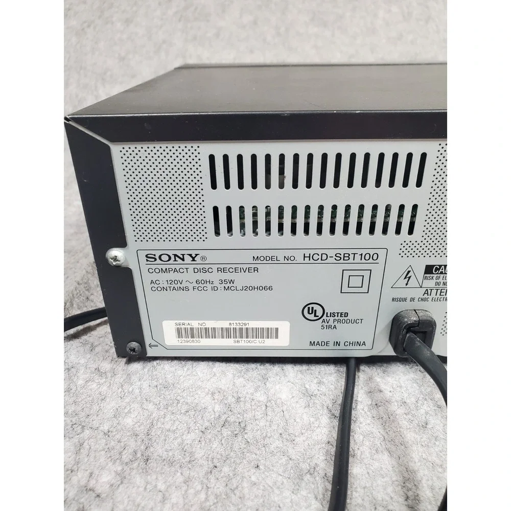 Sony HCD-SBT100 CD Receiver Bluetooth Audio System No Remote No Speakers Works